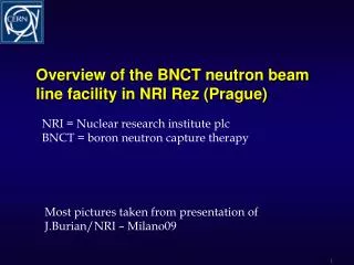 Overview of the BNCT neutron beam line facility in NRI Rez ( Prague)