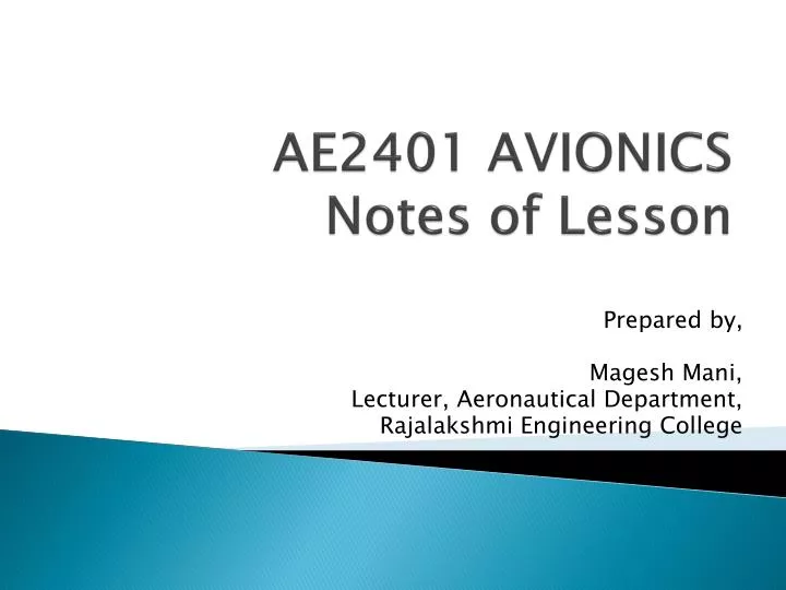 ae2401 avionics notes of lesson
