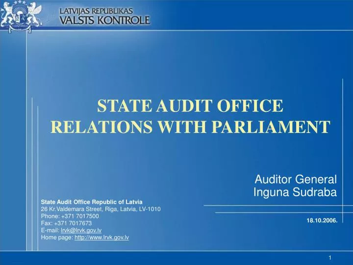 state audit office relations with parliament