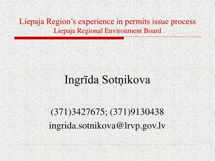 liepaja region s experience in permits issue process liepaja regional environment board