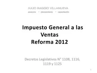 impuesto general a las ventas reforma 2012