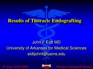 Results of Thoracic Endografting
