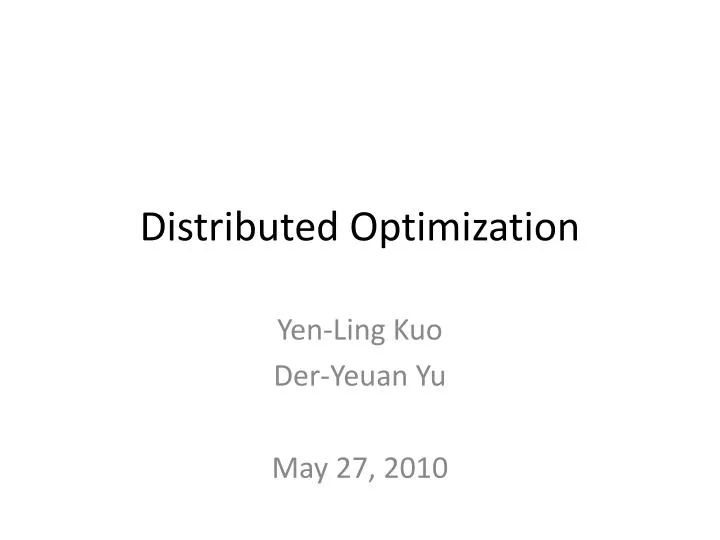 distributed optimization