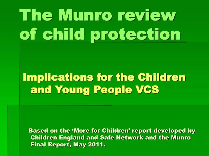 the munro review of child protection