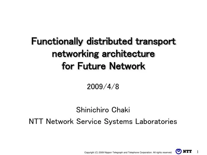 functionally distributed transport networking architecture for future network