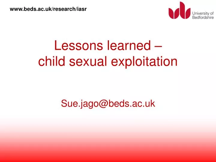 lessons learned child sexual exploitation