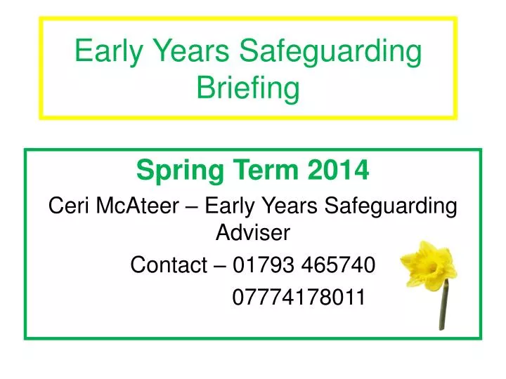 early years safeguarding briefing