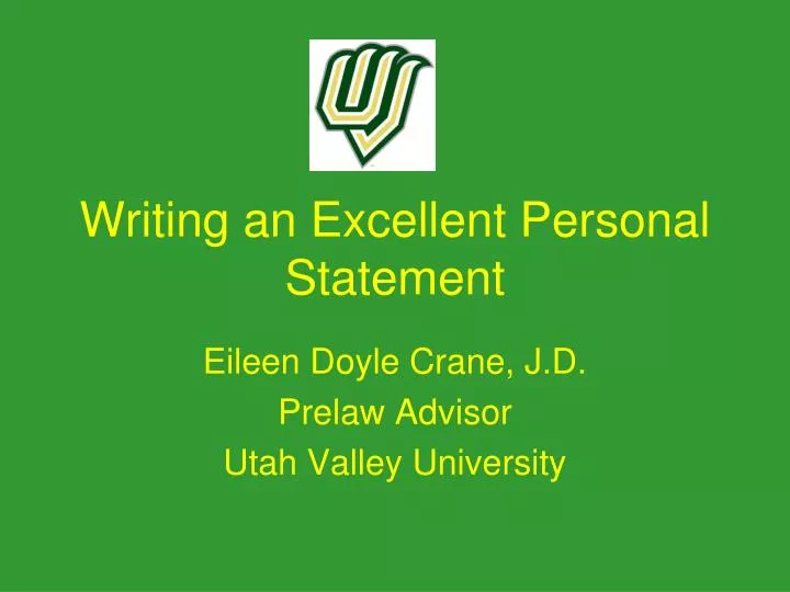writing an excellent personal statement