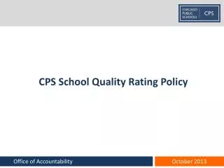 CPS School Quality Rating Policy