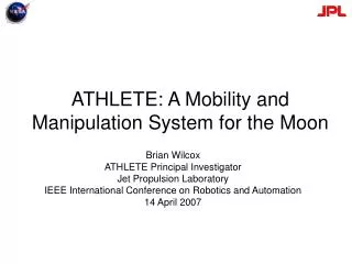 ATHLETE: A Mobility and Manipulation System for the Moon