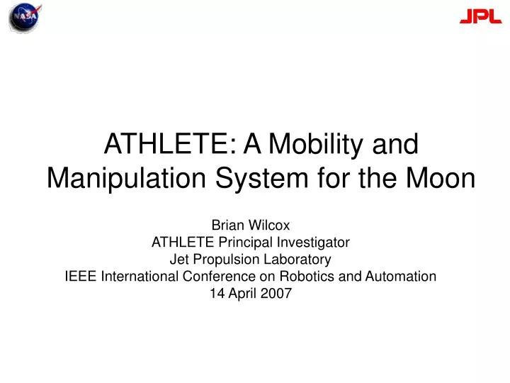 athlete a mobility and manipulation system for the moon