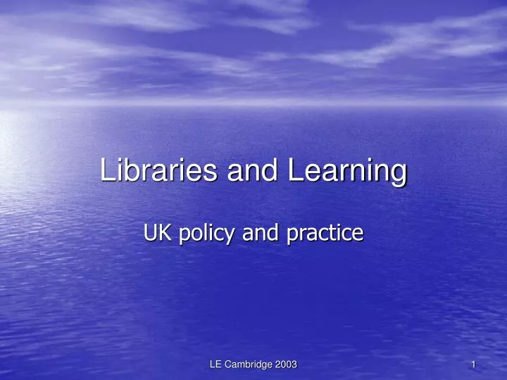 libraries and learning