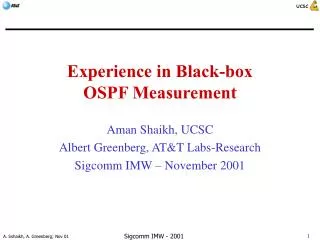 Experience in Black-box OSPF Measurement