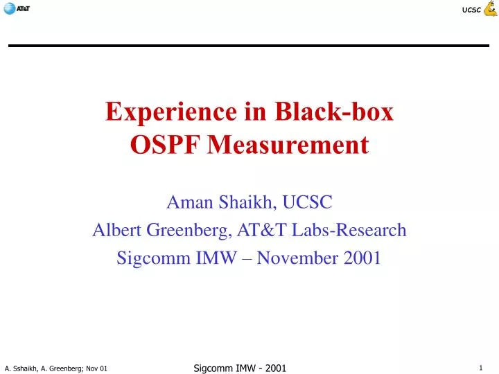 experience in black box ospf measurement