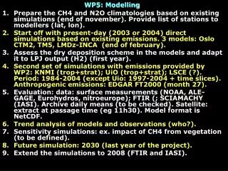 WP5: Modelling