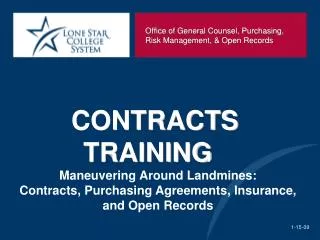 Maneuvering Around Landmines: Contracts, Purchasing Agreements, Insurance, and Open Records