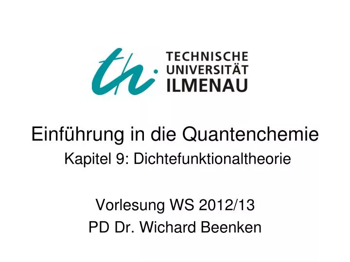 einf hrung in die quantenchemie kapitel 9 dichtefunktionaltheorie