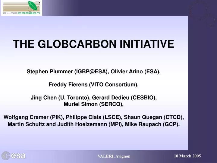 the globcarbon initiative