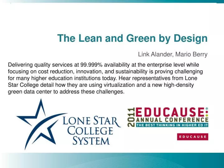 the lean and green by design