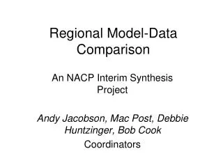 Regional Model-Data Comparison