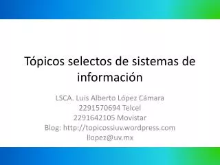 t picos selectos de sistemas de informaci n