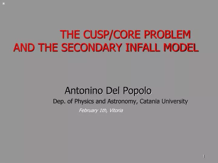 the cusp core problem and the secondary infall model