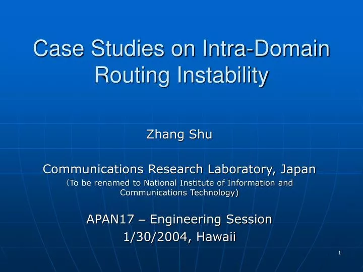 case studies on intra domain routing instability
