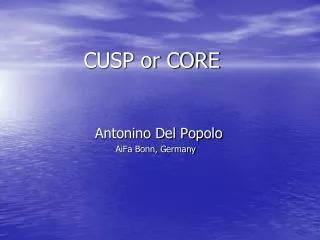 CUSP or CORE