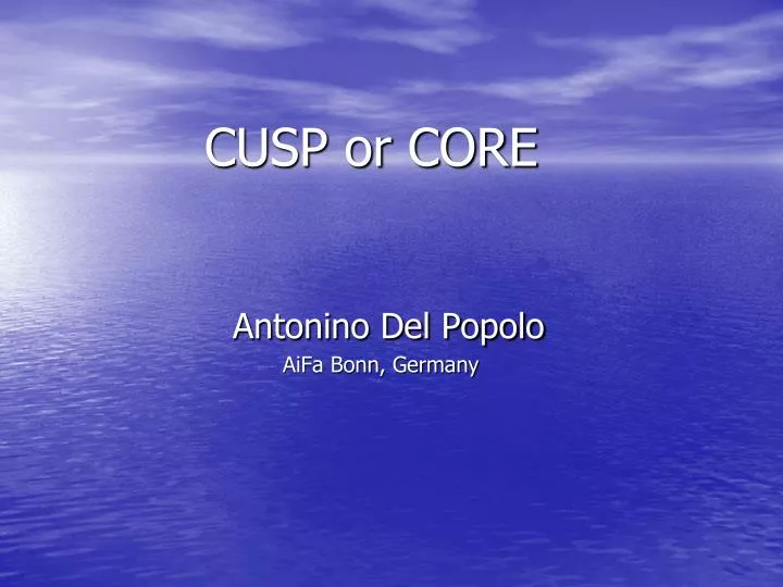cusp or core