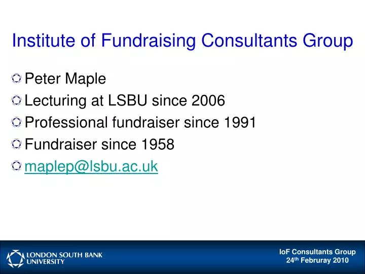 institute of fundraising consultants group