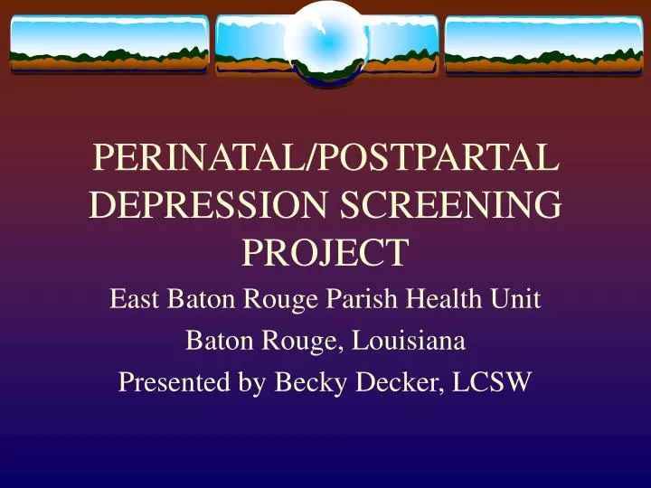 perinatal postpartal depression screening project