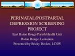PERINATAL/POSTPARTAL DEPRESSION SCREENING PROJECT - slide 1