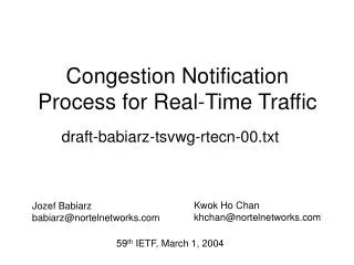 Congestion Notification Process for Real-Time Traffic