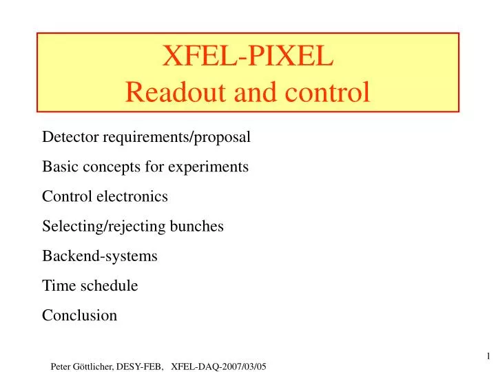 xfel pixel readout and control