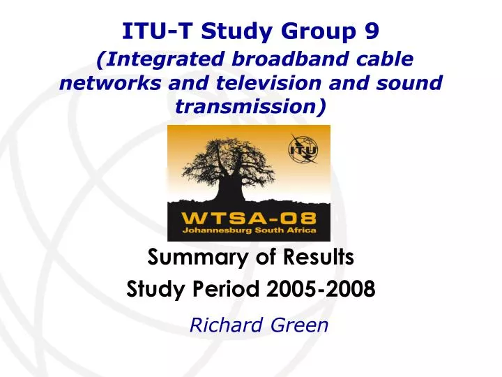 itu t study group 9 integrated broadband cable networks and television and sound transmission