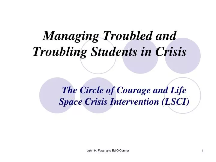 managing troubled and troubling students in crisis