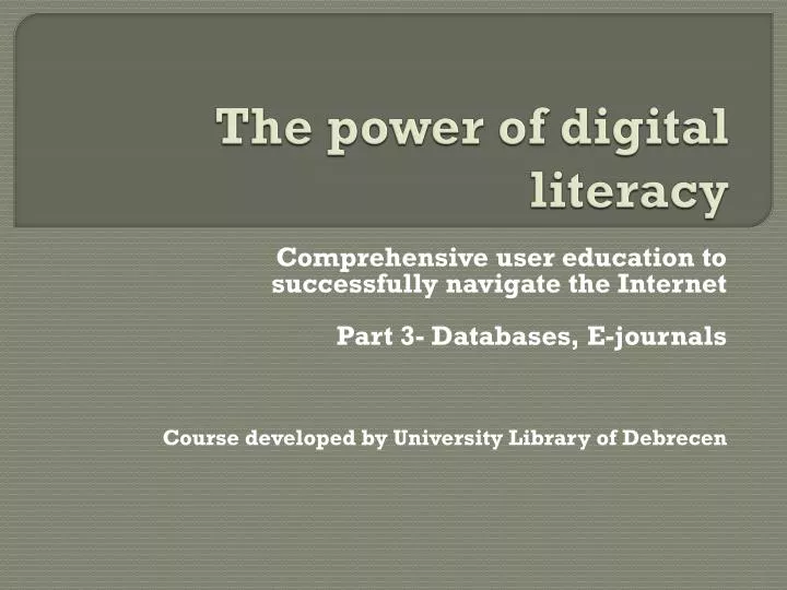 the power of digital literacy