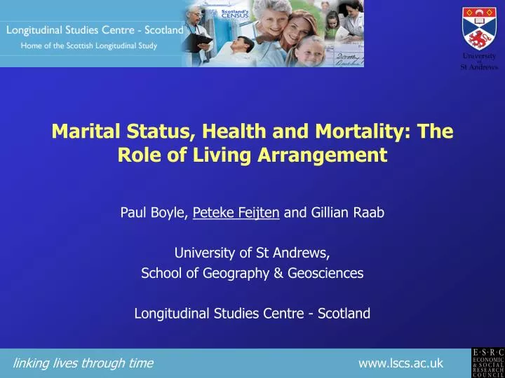 marital status health and mortality the role of living arrangement