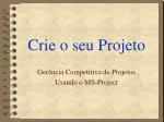Crie o seu Projeto - slide 1