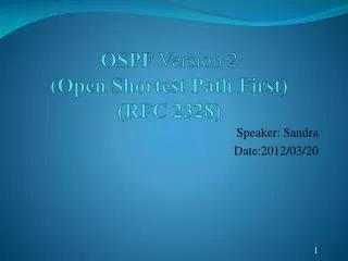 OSPF Version 2 (Open Shortest Path First) (RFC 2328)