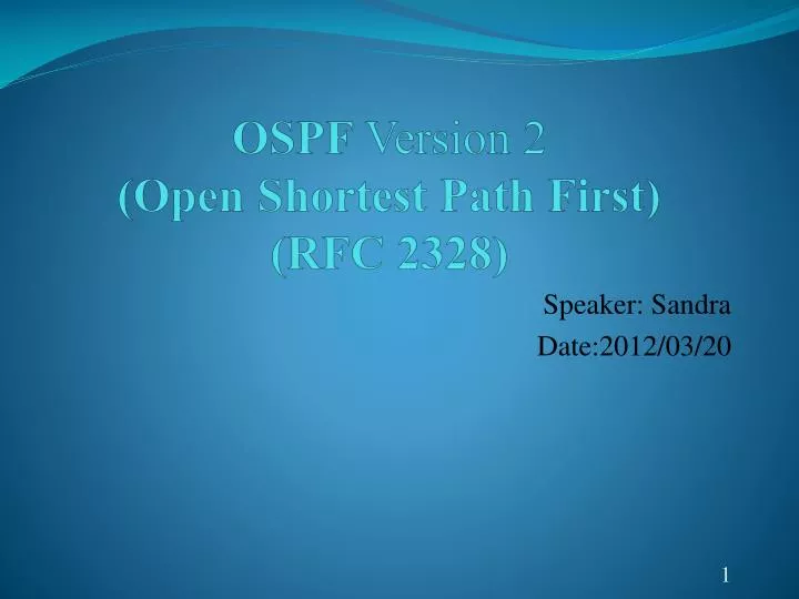 ospf version 2 open shortest path first rfc 2328