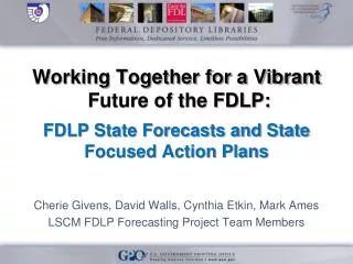 Working Together for a Vibrant Future of the FDLP: