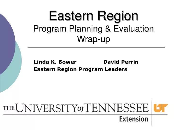 eastern region program planning evaluation wrap up