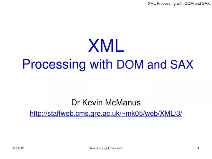 xml processing with dom and sax