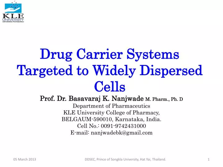 drug carrier systems targeted to widely dispersed cells