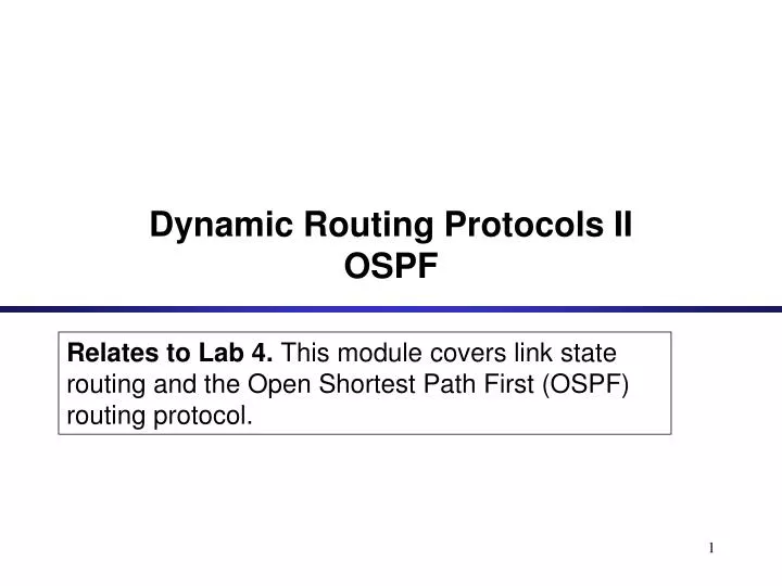 dynamic routing protocols ii ospf