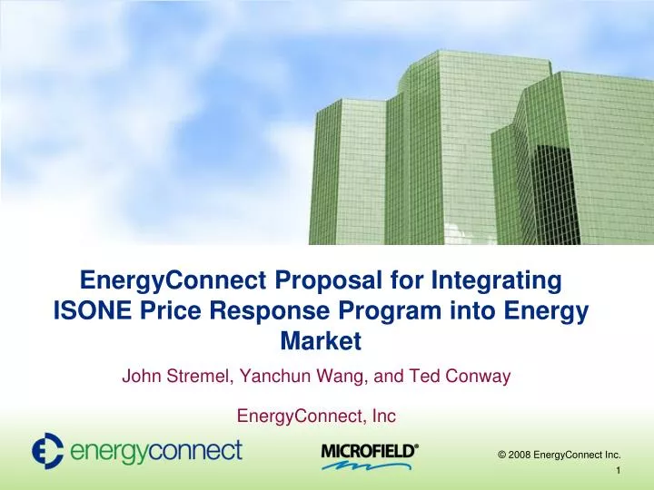 energyconnect proposal for integrating isone price response program into energy market