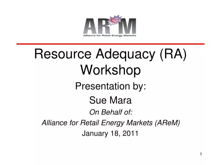 resource adequacy ra workshop