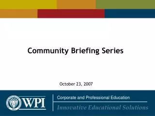 Community Briefing Series