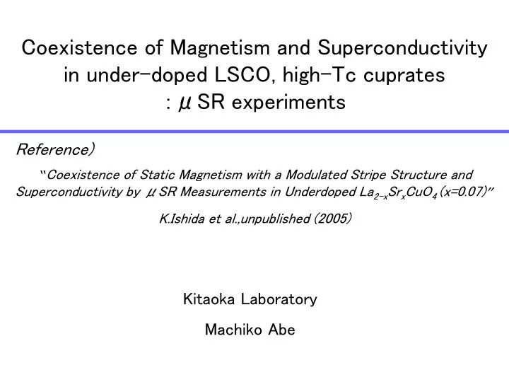 coexistence of magnetism and superconductivity in under doped lsco high tc cuprates sr experiments